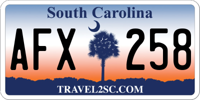 SC license plate AFX258