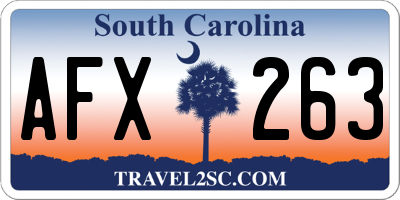 SC license plate AFX263