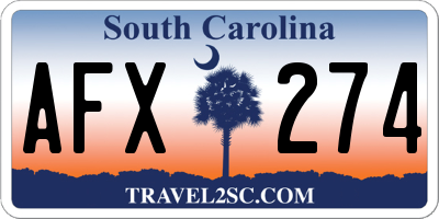 SC license plate AFX274