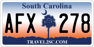 SC license plate AFX278
