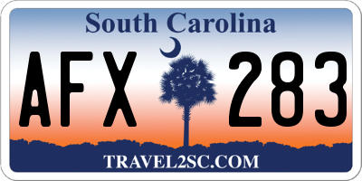 SC license plate AFX283