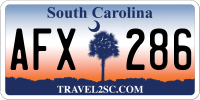 SC license plate AFX286