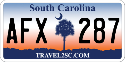 SC license plate AFX287