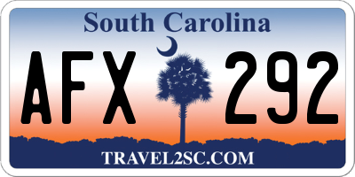 SC license plate AFX292