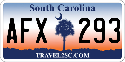SC license plate AFX293