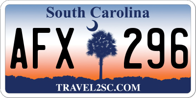 SC license plate AFX296