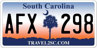 SC license plate AFX298