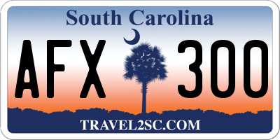 SC license plate AFX300