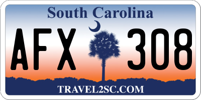 SC license plate AFX308