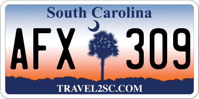 SC license plate AFX309