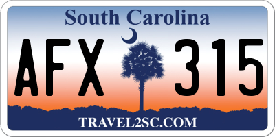 SC license plate AFX315