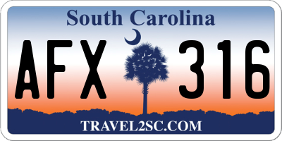 SC license plate AFX316