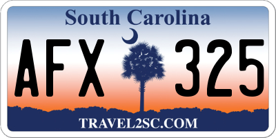 SC license plate AFX325