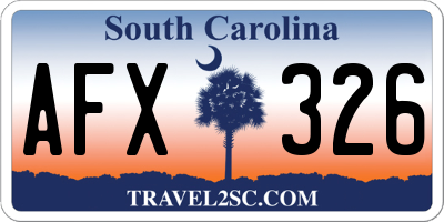 SC license plate AFX326