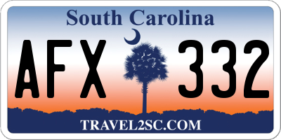 SC license plate AFX332