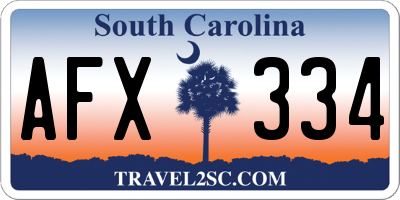 SC license plate AFX334