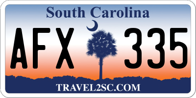 SC license plate AFX335