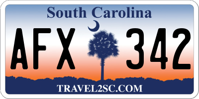 SC license plate AFX342