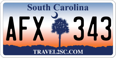 SC license plate AFX343
