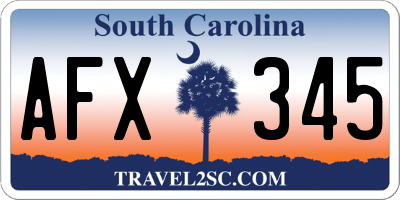 SC license plate AFX345