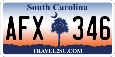 SC license plate AFX346