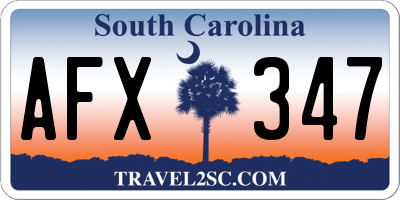 SC license plate AFX347