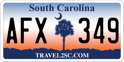 SC license plate AFX349