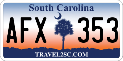 SC license plate AFX353