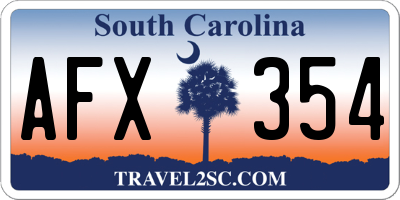 SC license plate AFX354