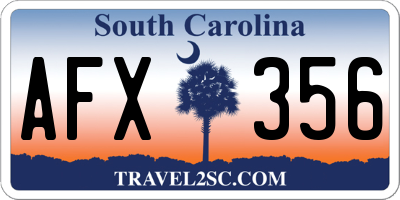 SC license plate AFX356