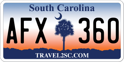 SC license plate AFX360
