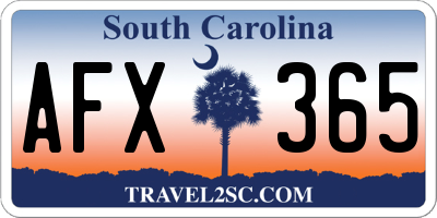 SC license plate AFX365