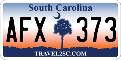 SC license plate AFX373