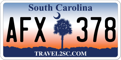 SC license plate AFX378