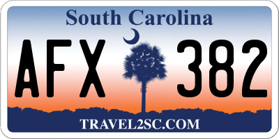 SC license plate AFX382