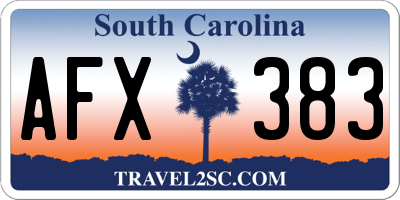 SC license plate AFX383
