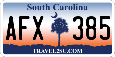 SC license plate AFX385