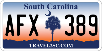 SC license plate AFX389