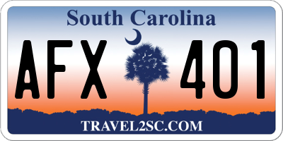 SC license plate AFX401