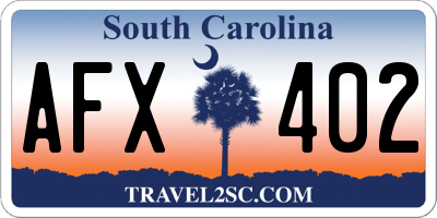 SC license plate AFX402