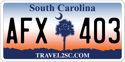SC license plate AFX403