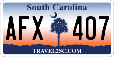 SC license plate AFX407