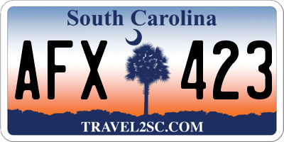 SC license plate AFX423