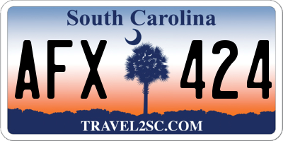 SC license plate AFX424