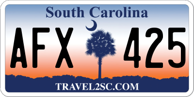 SC license plate AFX425