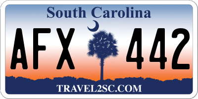 SC license plate AFX442