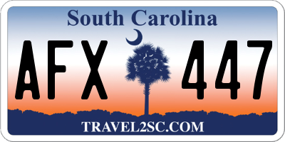 SC license plate AFX447