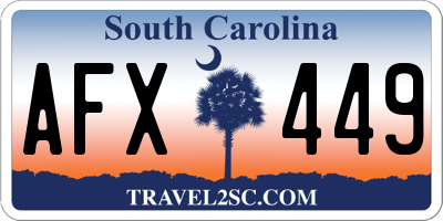 SC license plate AFX449