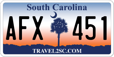 SC license plate AFX451