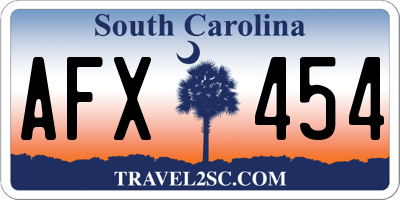 SC license plate AFX454